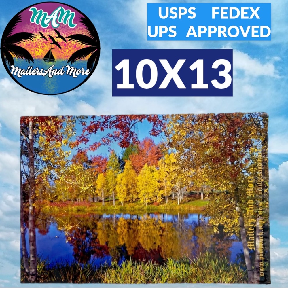 25 10X13 Poly Mailers Autumn Lake Shipping Envelopes PRICE IS FIRM Fall - Picture 6 of 9